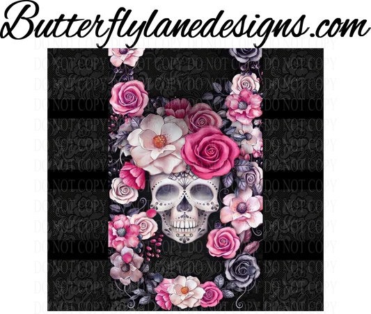 Floral Skull Pinks 2-bld :: Tumbler wrap