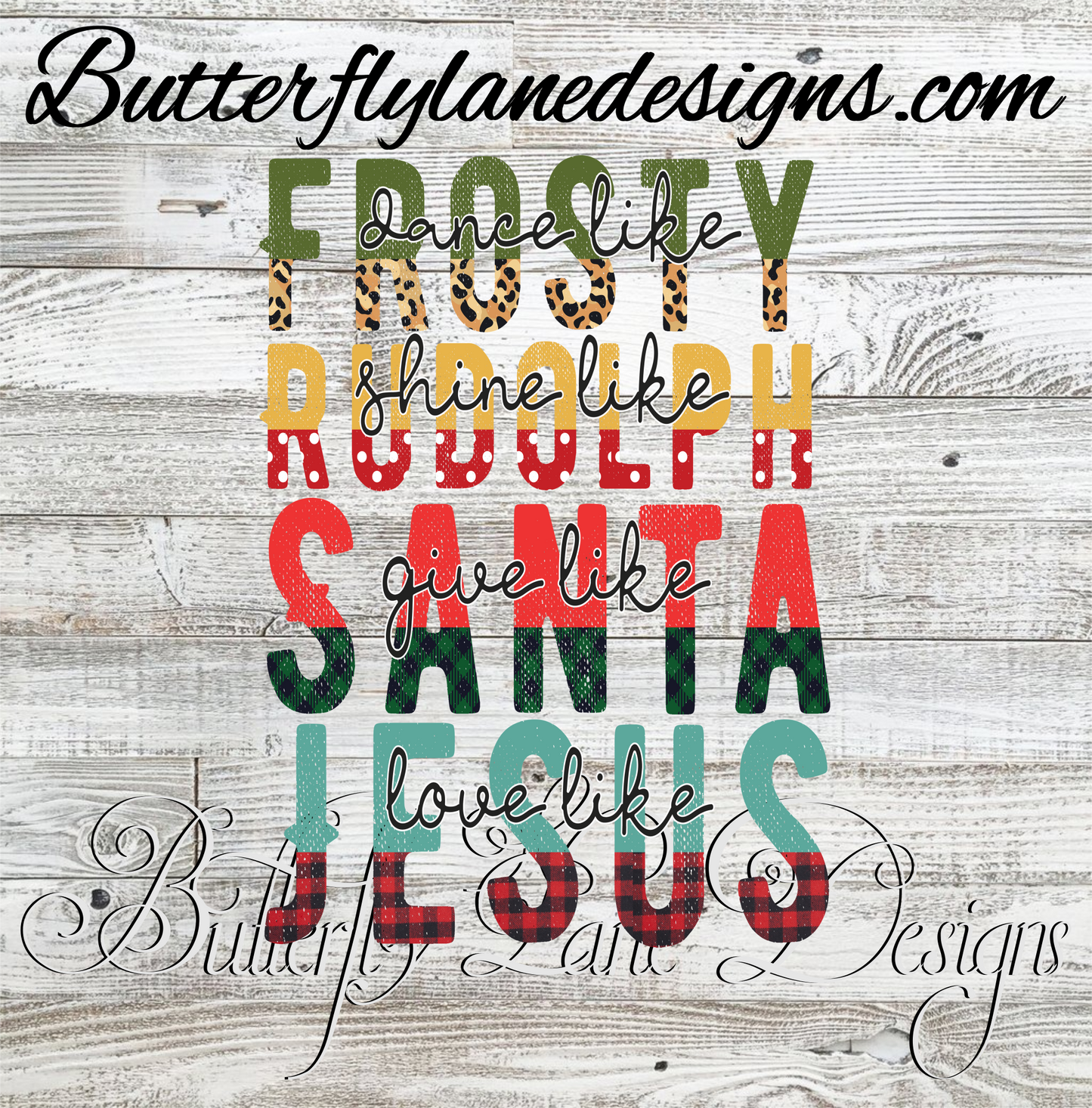 Frosty, Rudolf, Santa and Jesus,  :: Clear Cast Decal