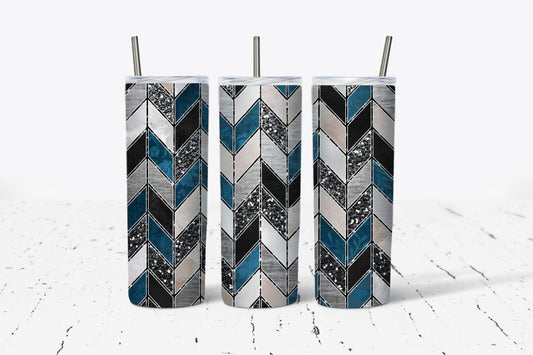 Chevron-Turqoise :: White Cast Tumbler wrap