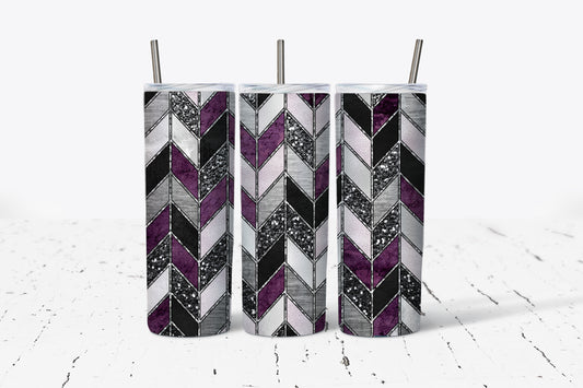 Chevron-Purple :: White Cast Tumbler wrap