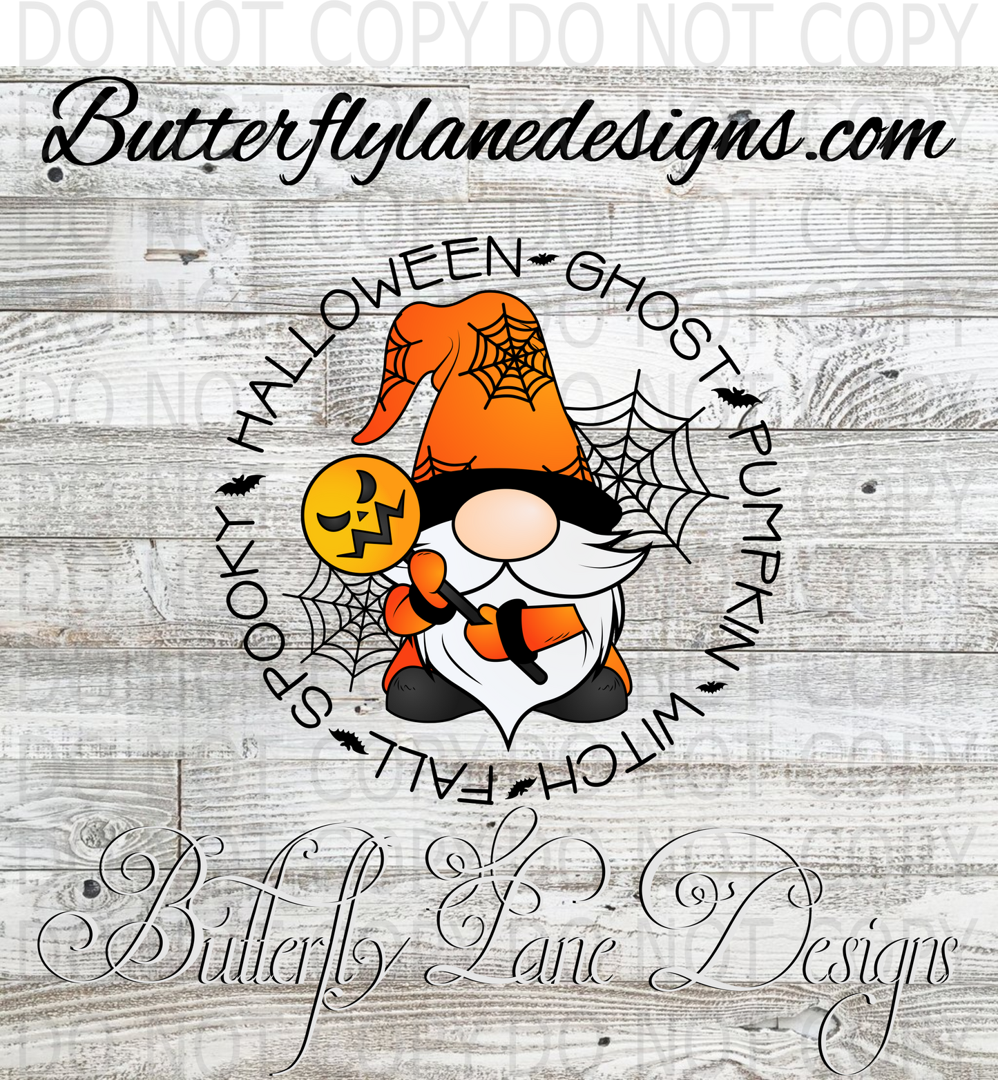 Gnome circle-ghost-spooky-fall-pumpkins :: Clear Decal :: VC Decal
