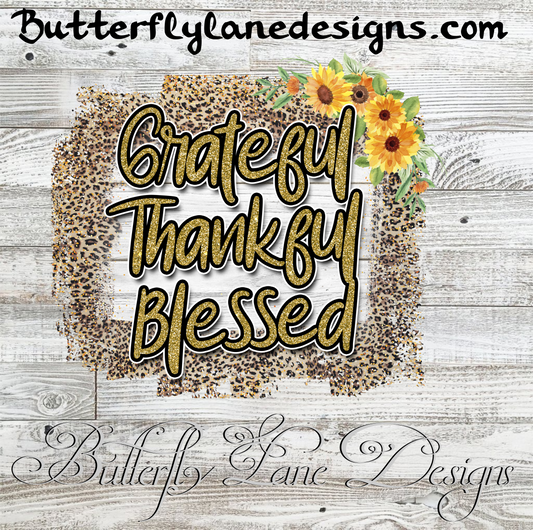 Grateful ,Thankful, Blessed  :: Clear Cast Decal