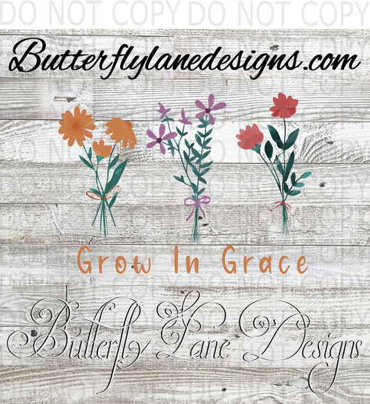 Grow in grace-watercolor :: Clear Decal :: VC Decal