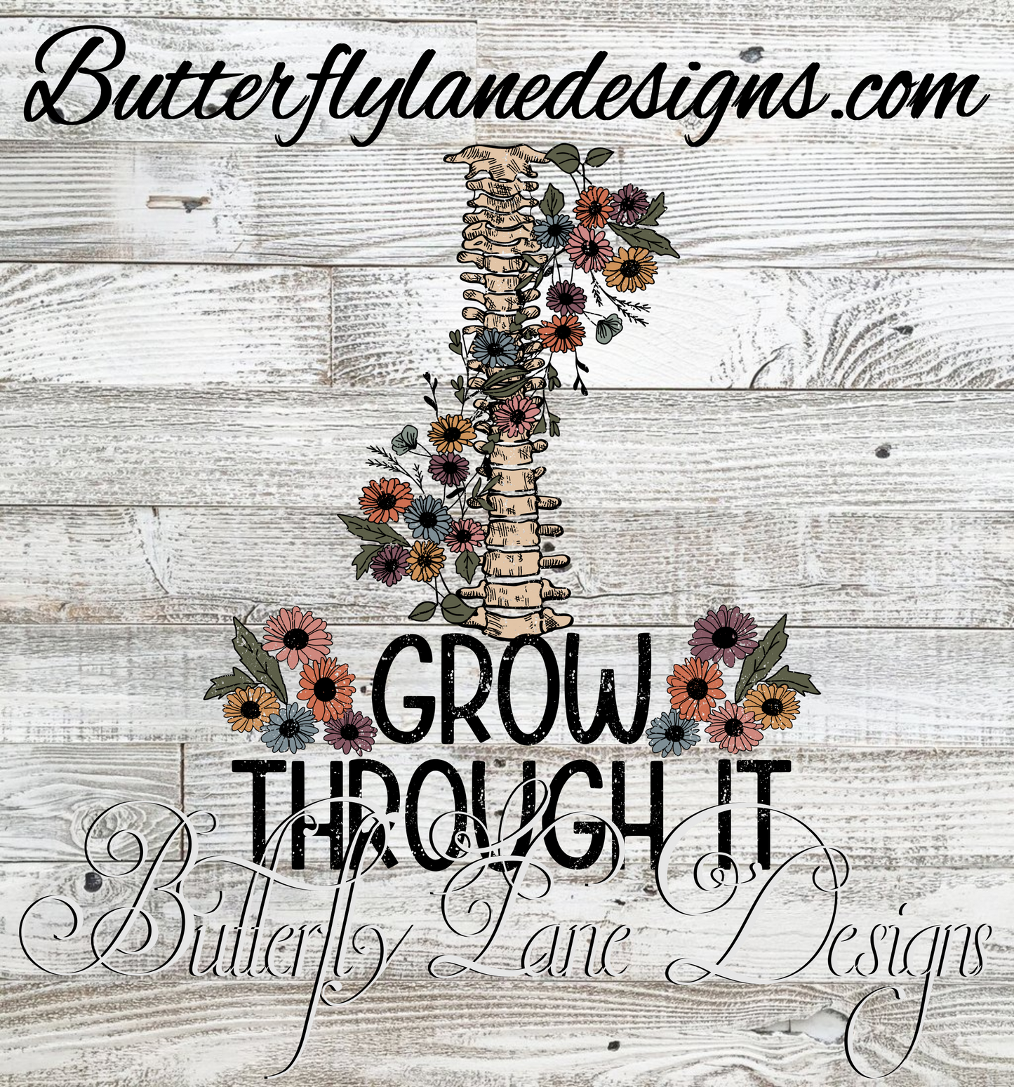 Grow through it-spine :: Clear Decal or VC Decal