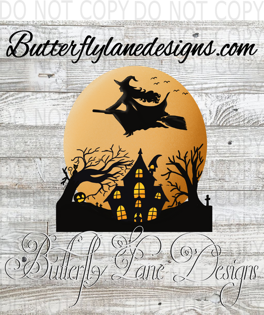 Halloween flying witch 02-Clear Decal :: VC Decal