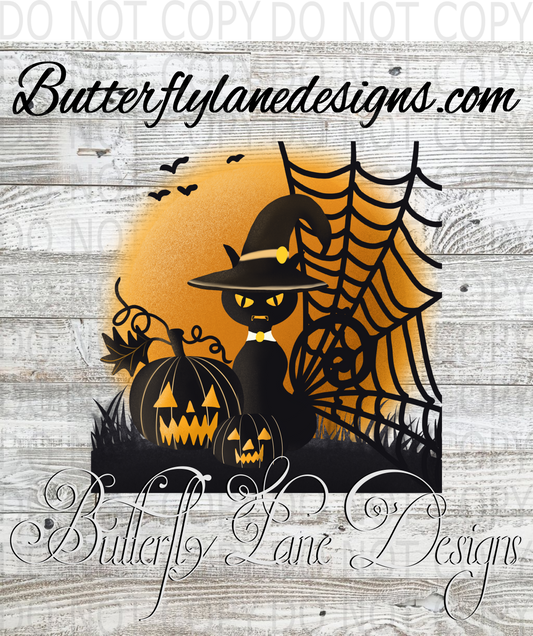 Halloween spooky cat-Clear Decal :: VC Decal