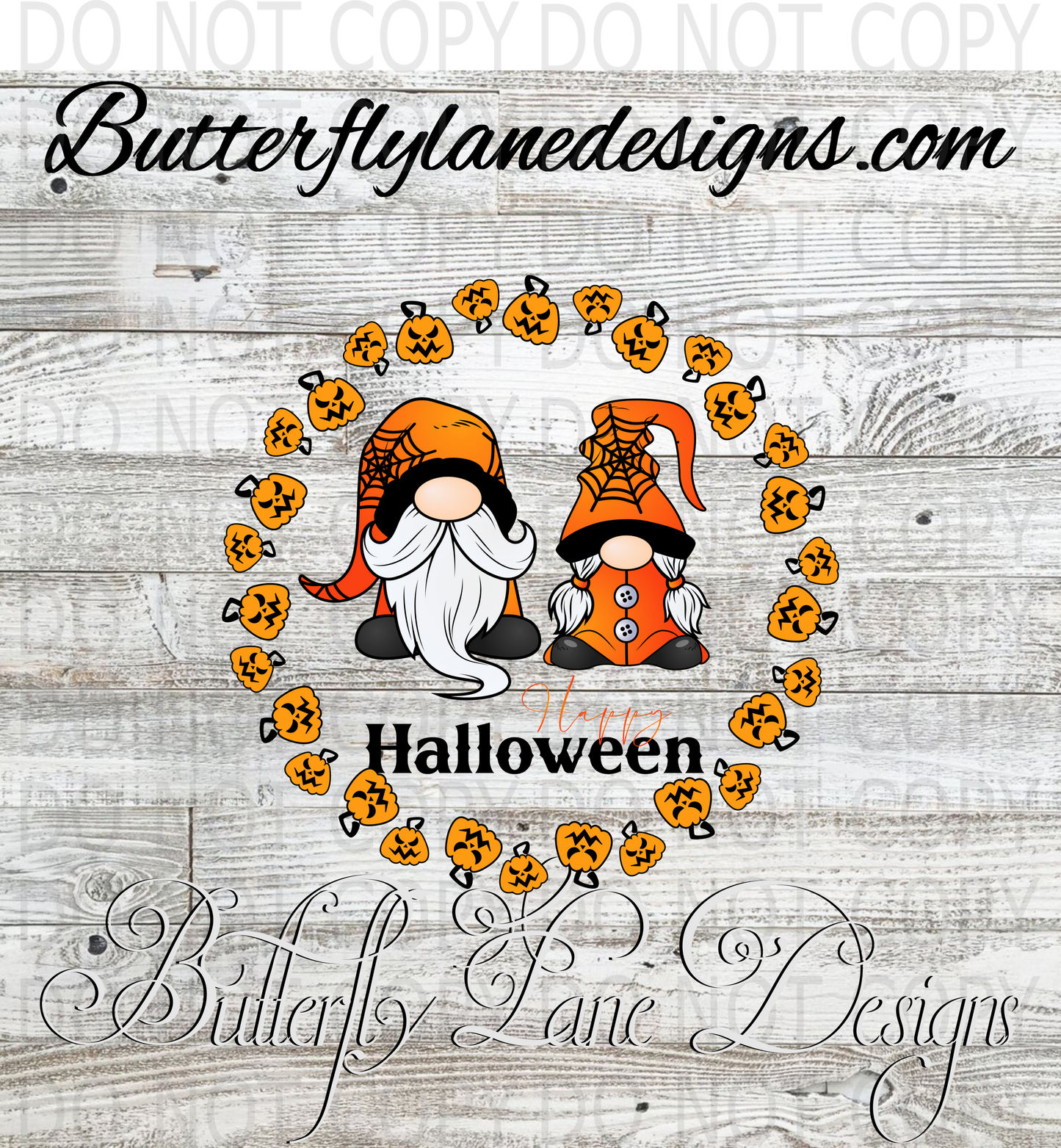 Happy Halloween-Gnome circle :: Clear Decal :: VC Decal