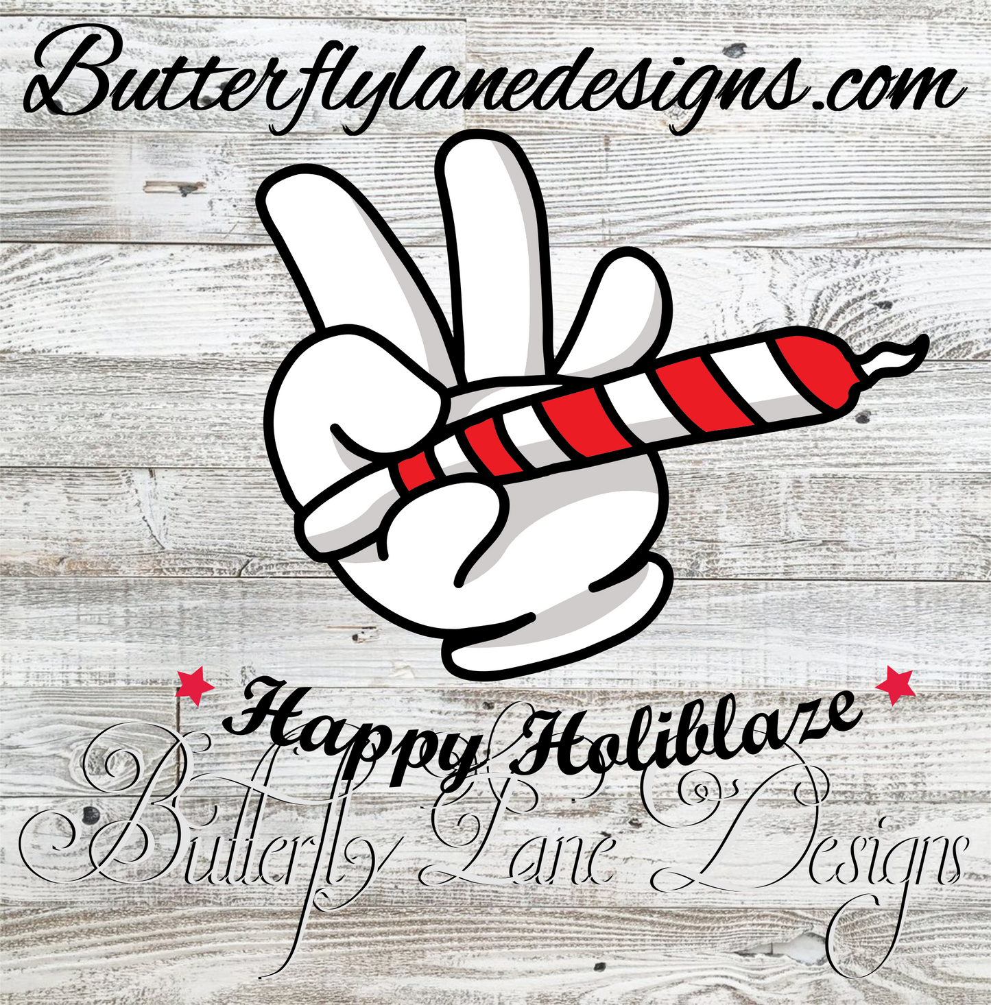 Happy Holiblaze Hand  :: Clear Cast Decal