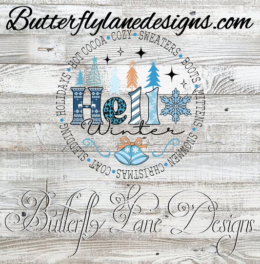 Hello Winter-02  sweaters, boots, mittens, hot coco ::  Clear Decal :: VC Decal