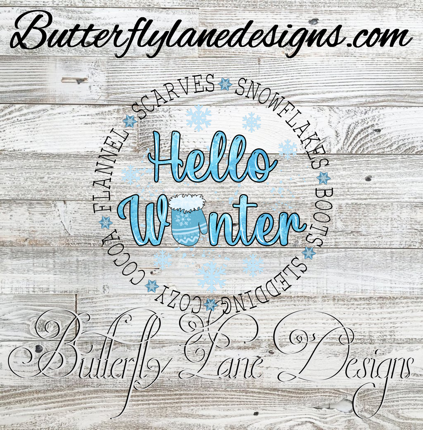 Hello Winter-03  sweaters, boots, mittens, hot coco ::  Clear Decal :: VC Decal