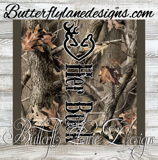 Her Buck-Green camo :: White Cast Tumbler wrap