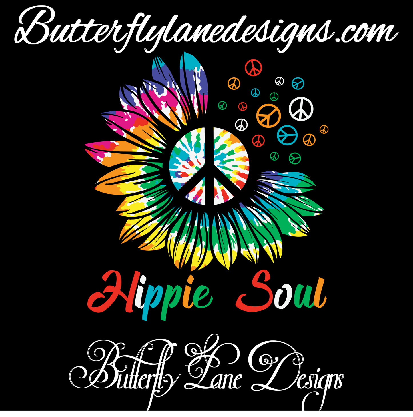 Hippie Soul Sunflower peace sign :: Clear Decal / VC Decal
