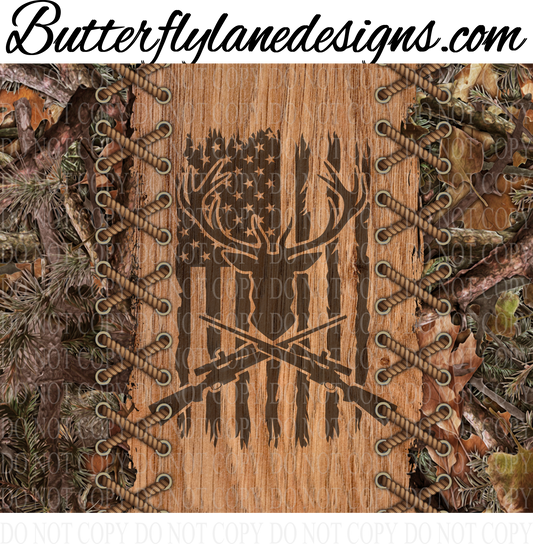 Hunting Camo wood grain wrap :: Tumbler wrap