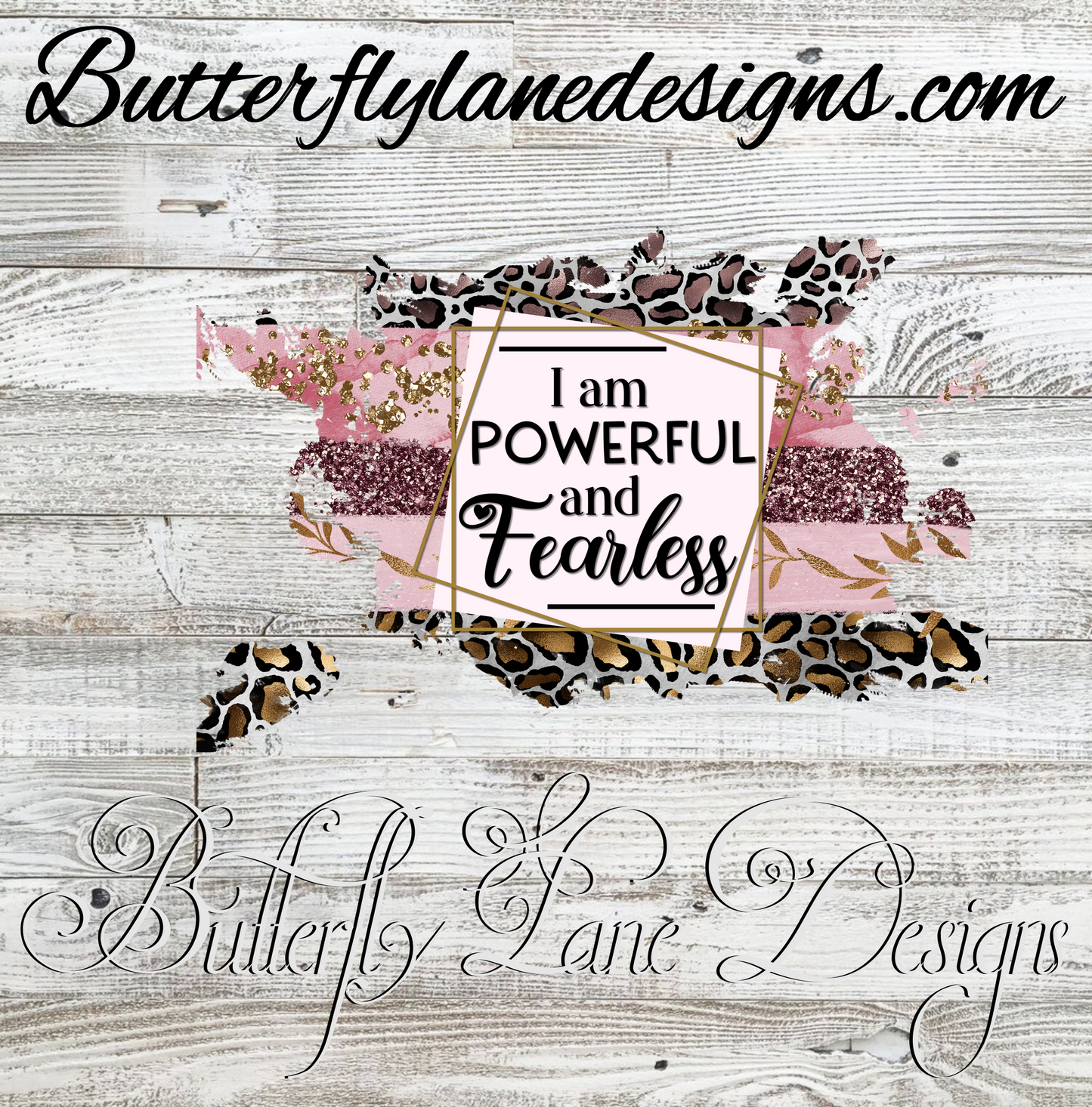 I am powerful and fearless-Pink leopard :: Clear Cast Decal