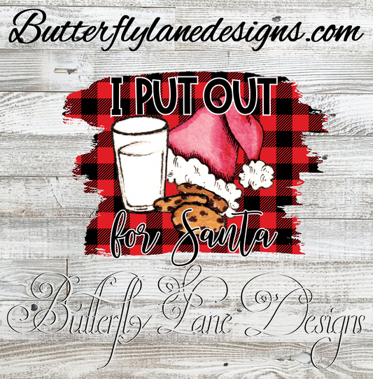 I put out for Santa-red plaid :: Clear Cast Decal