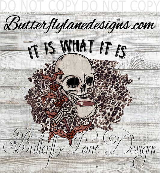 It is what it is skull :: Clear Decal :: VC Decal