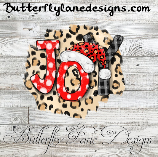 JOY-Santa Hat-Leopard print  :: Clear Cast Decal