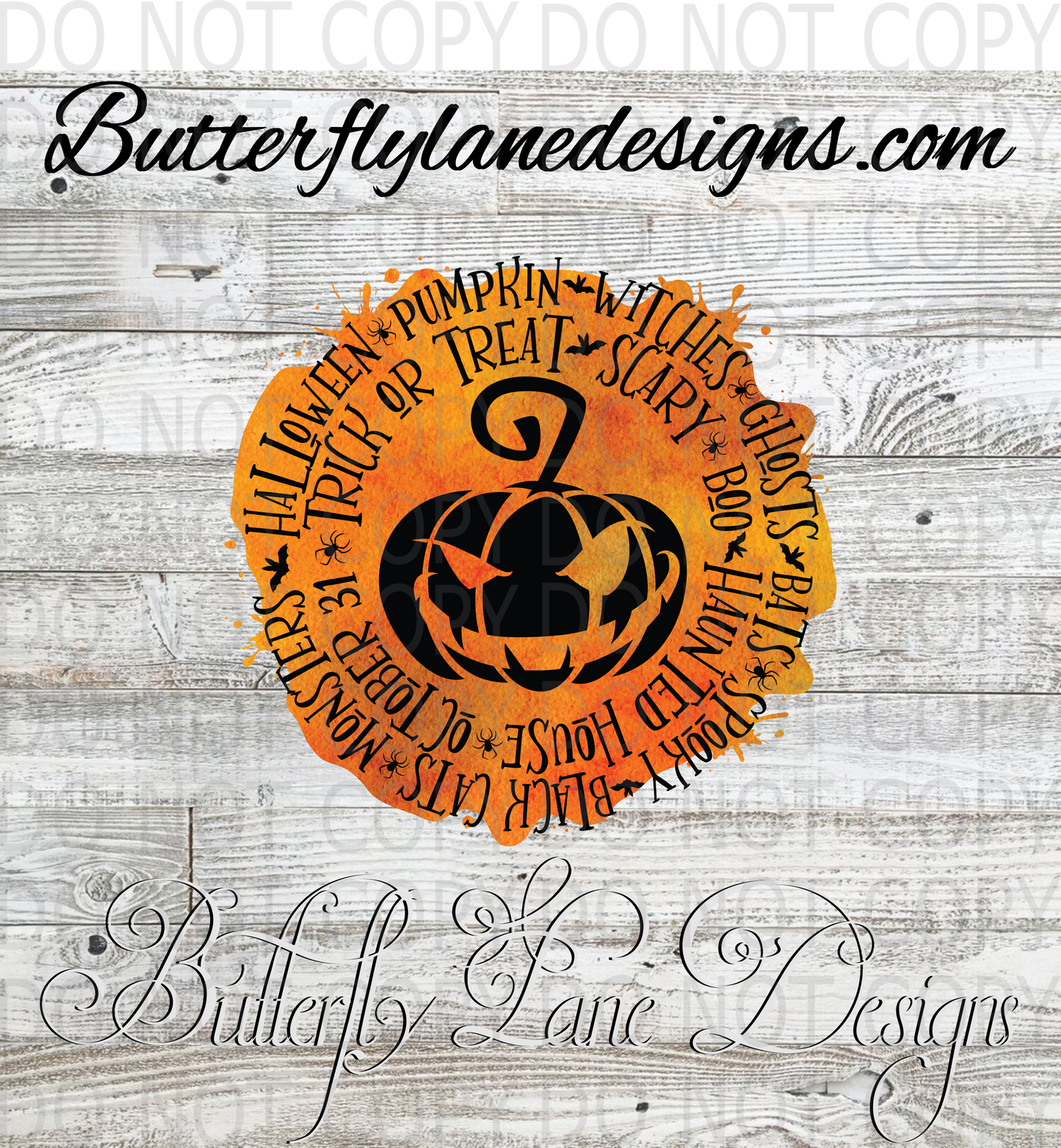 Jack O'Lantern-watercolor-scary-boo-haunted-spooky: Clear Decal :: VC Decal