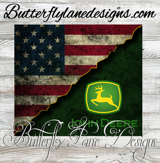 Stars and Strips John Deere 02 :: White Cast Tumbler wrap