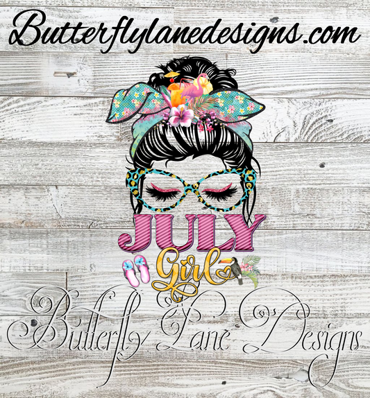 July Girl- Messy Bun :: Clear Cast Decal