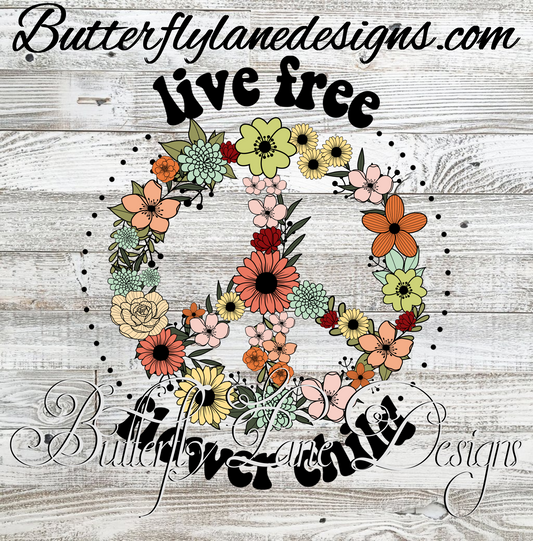 Live free flower child :: Clear Decal :: VC Decal