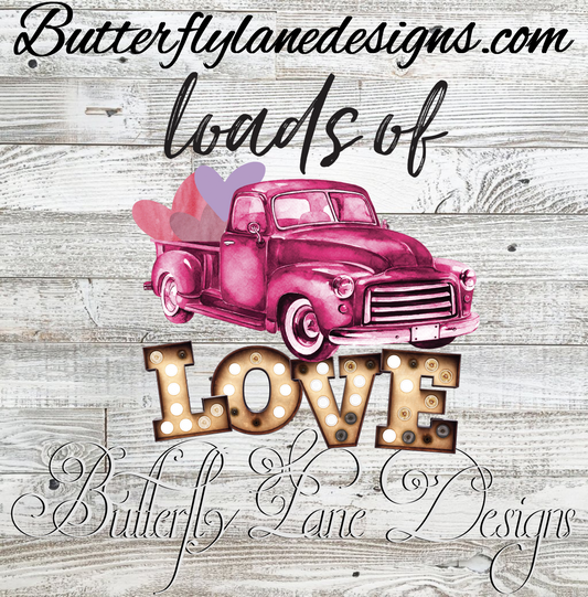 Loads of love-Pink truck  :: Clear Cast Decal