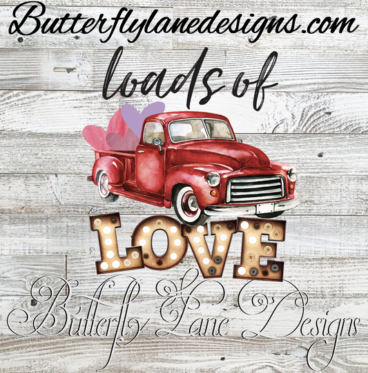 Loads of love-red truck :: Clear Cast Decal