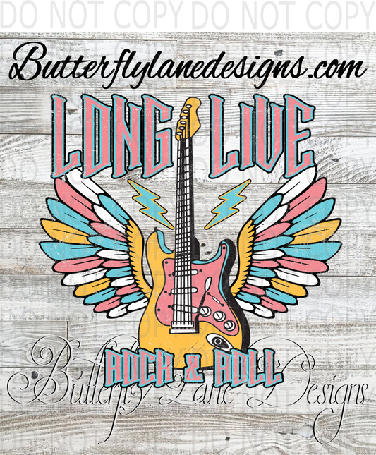 Long live Rock-Roll-pastel vintage :: Clear Decal :: VC Decal