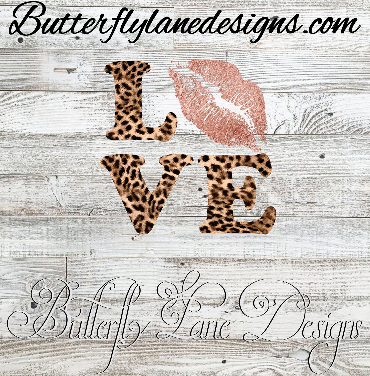 Love-leopard print- pink lips :: Clear Cast Decal