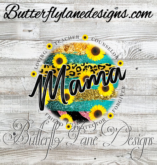 Mama-Teacher-protector-friend-forgiver-Sunflower  :: Clear Decal / VC Decal