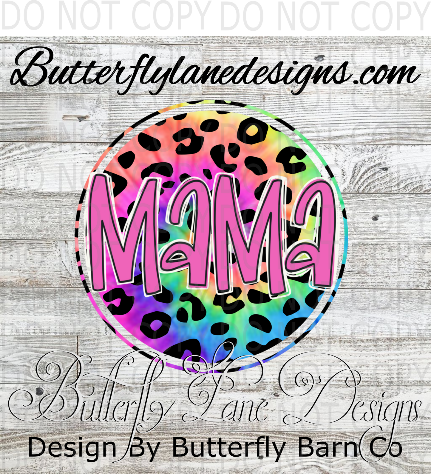 Mama Neon leopard print :: Clear Decal :: VC Decal
