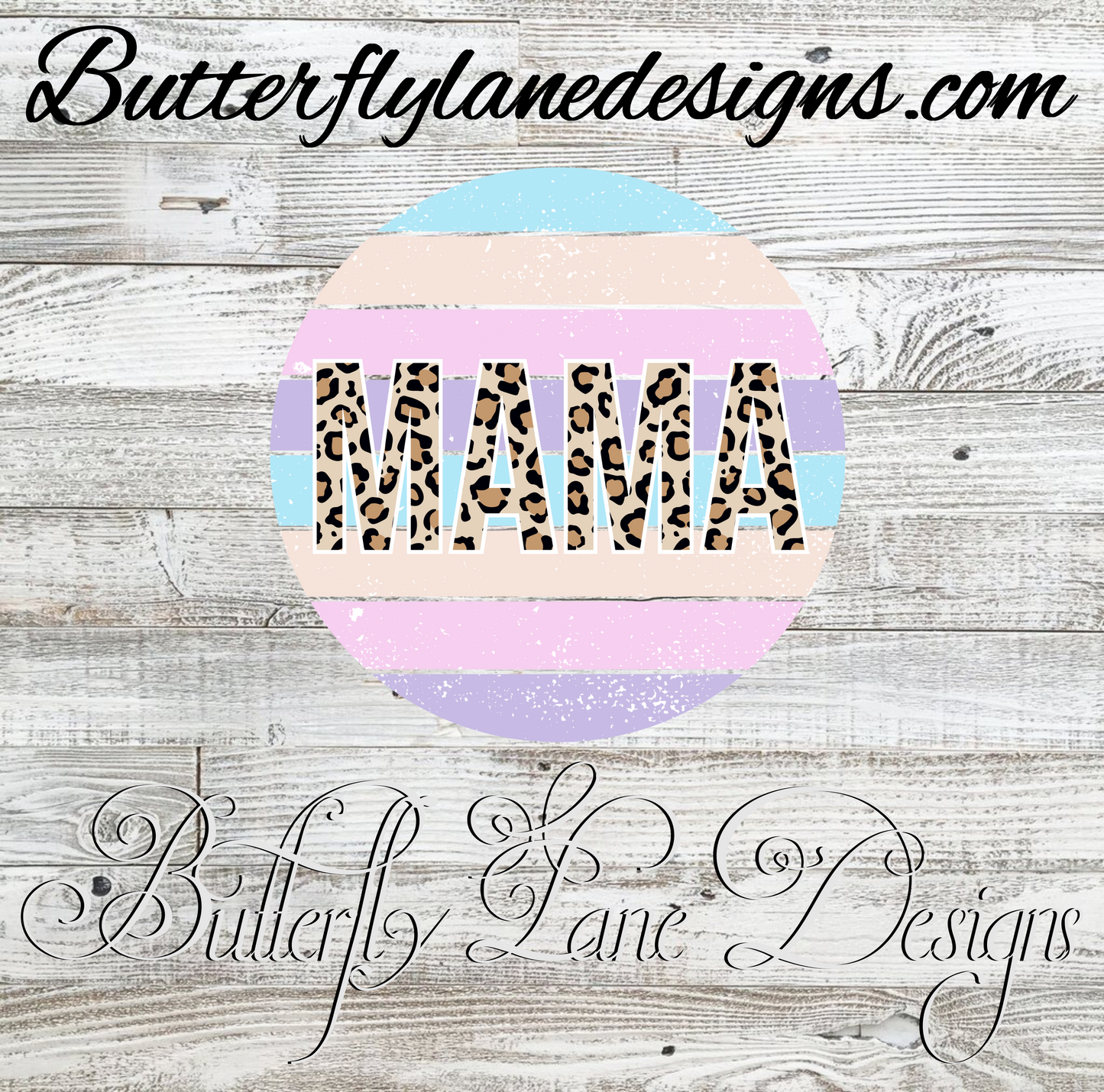 Mama-pastel circle leopard print  :: Clear Cast Decal