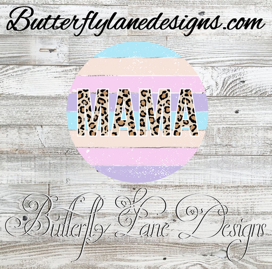 Mama-pastel circle leopard print  :: Clear Cast Decal