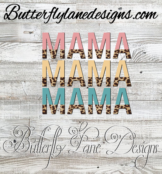 Mama-Mama-Mama Leopard print :: Clear Cast Decal