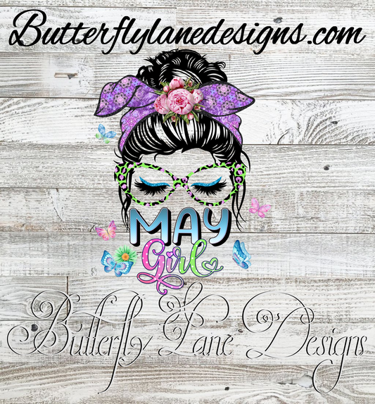 May Girl- Messy Bun :: Clear Cast Decal