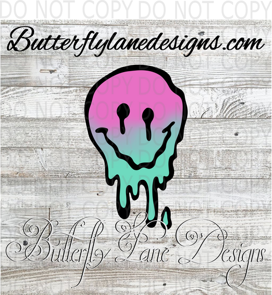 Melty Smiley face-spooky :: Clear Decal :: VC Decal