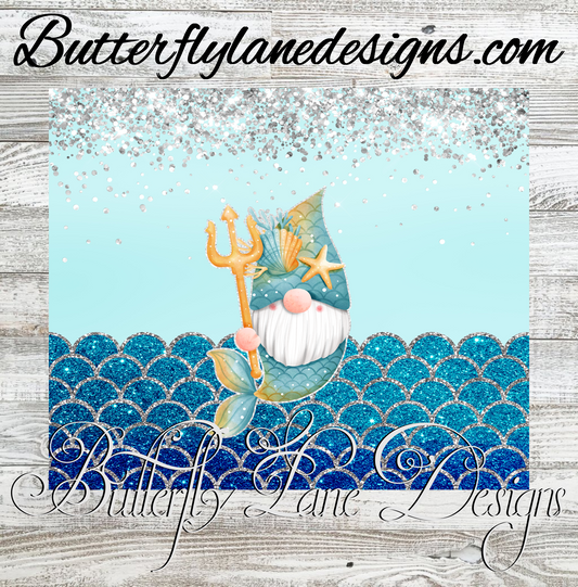 Mermaid Gnome wrap  :: Tumbler wrap