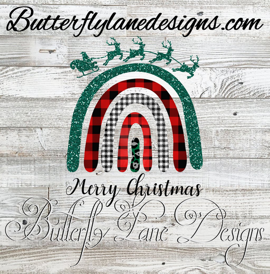 Merry Christmas Boho rainbow  :: Clear Decal :: VC Decal