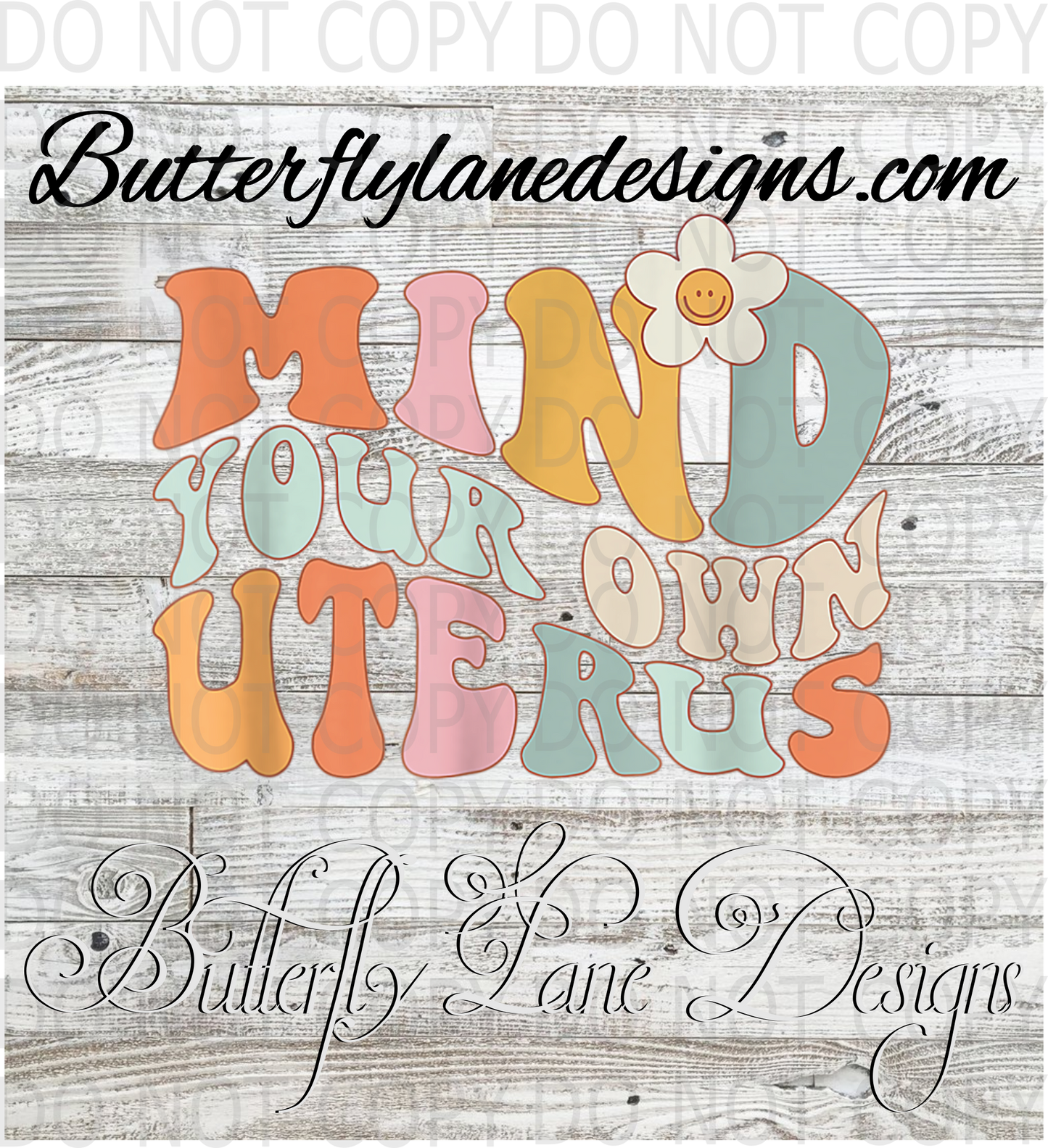 Mind your own uterus 05-text :: Clear Decal :: VC Decal