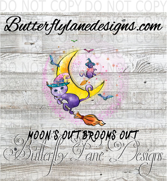 Moons out-brooms out :: Clear Decal :: VC Decal