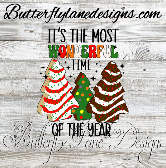 Most wonderful time of the year Christmas cakes :: Clear Decal :: VC Decal