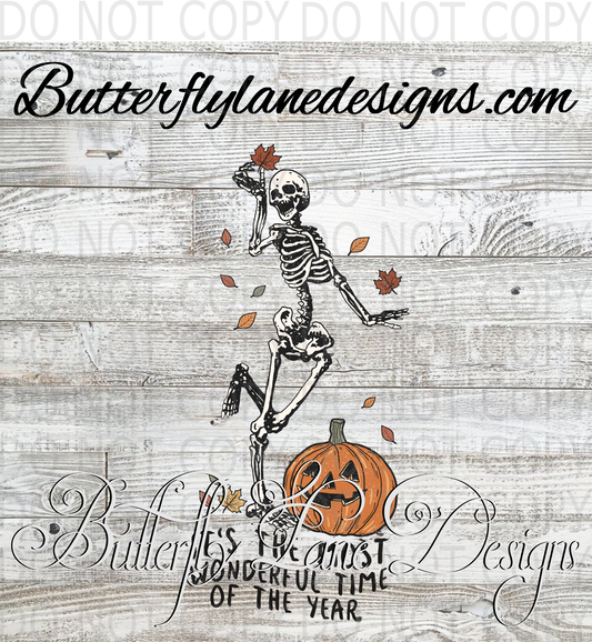 Most wonderful time of the year-fall skelly :: Clear Decal :: VC Decal