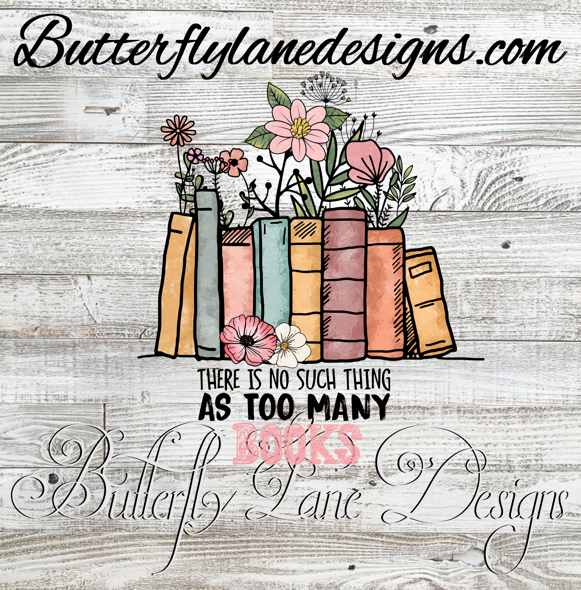 No such thing as too many books :: Clear Decal :: VC Decal – Butterfly ...