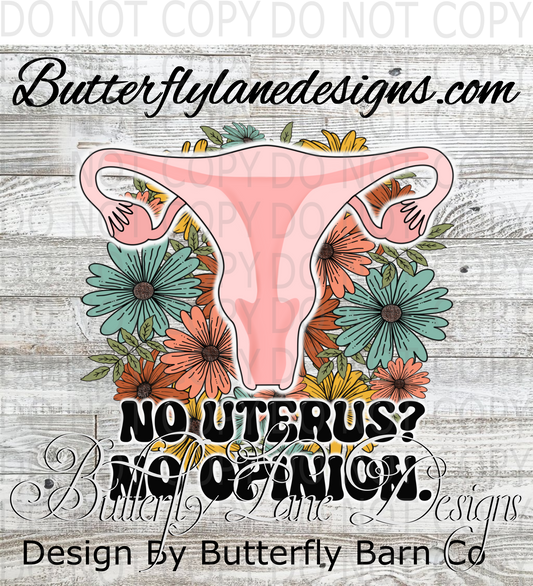 No uterus-no opinion :: Clear Decal :: VC Decal