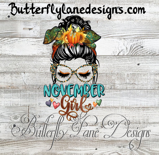 November Girl-Fall ::  Clear Cast Decal