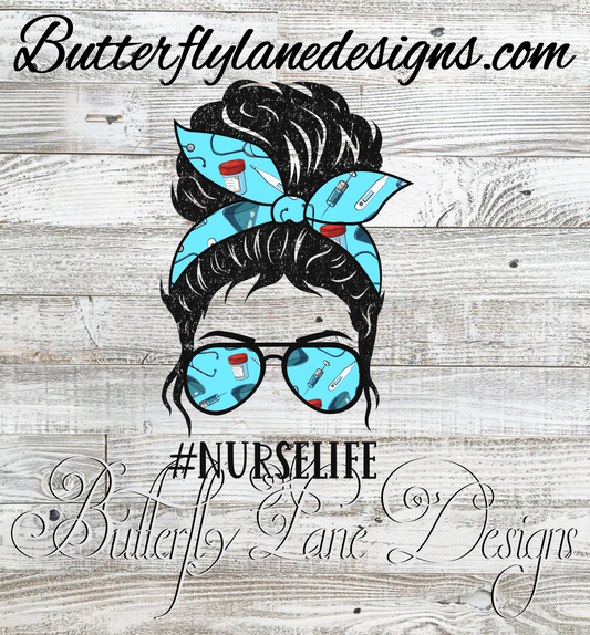 Nurse Life - Messy Bun :: Clear Cast Decal