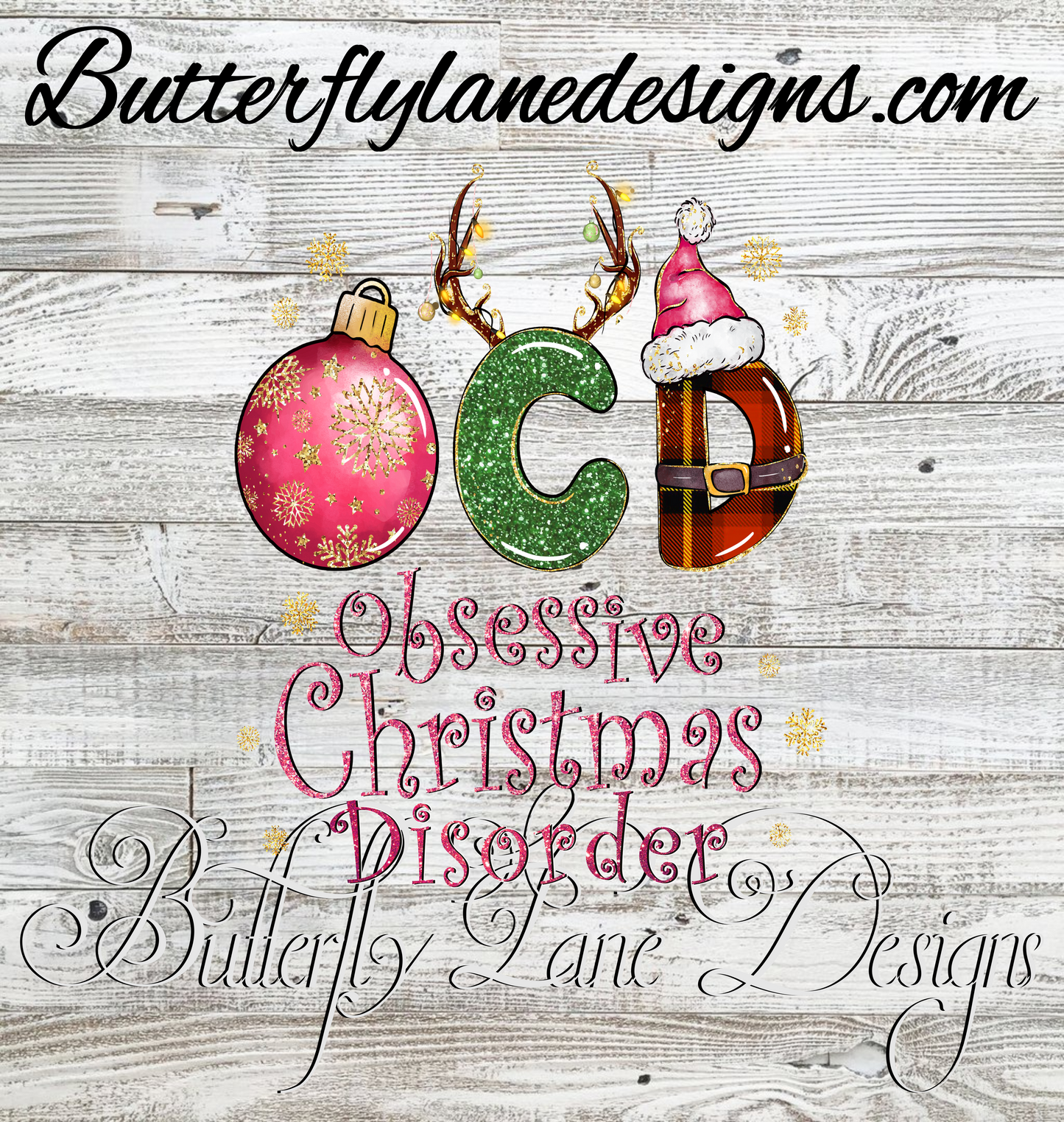 OCD-Obsessive Christmas Disorder : Clear Decal :: VC Decal