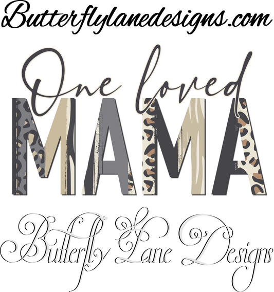 One Loved Mama- Earth tones with leopard print :: V.C. Decal