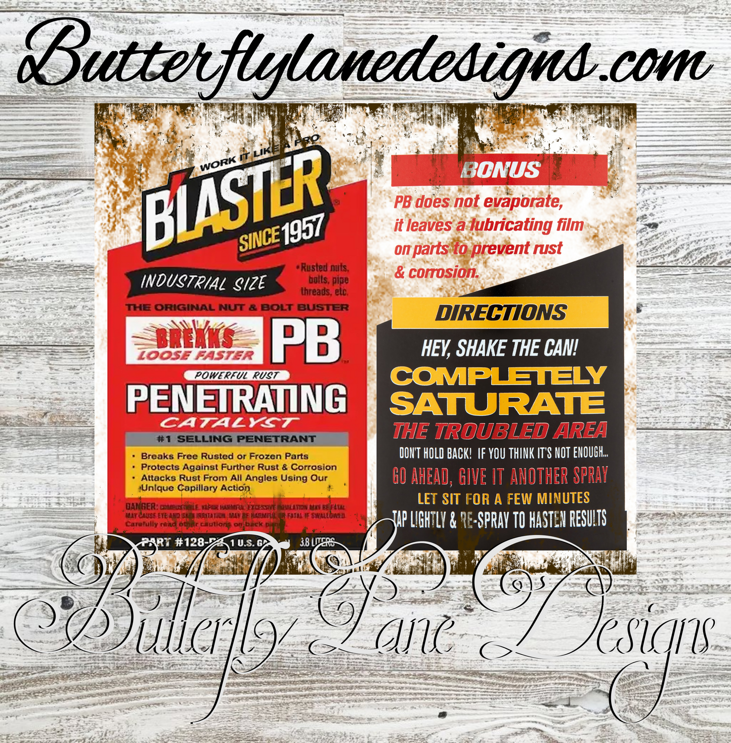 PB Blaster-Dirty :: White Cast Tumbler wrap