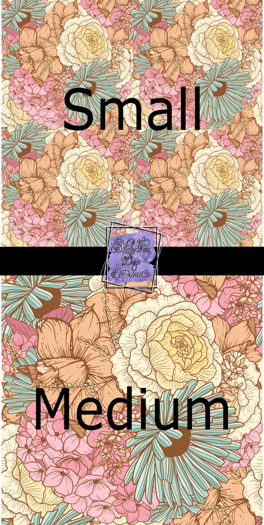 Pastel Florals -vintage colors PV 523 Patterned Vinyl